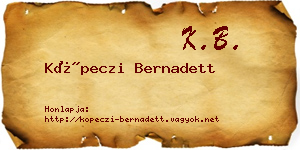 Köpeczi Bernadett névjegykártya