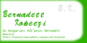 bernadett kopeczi business card